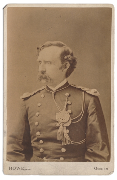 George Custer Cabinet Card, Inscribed by General Custer's Wife to Medal of Honor Recipient Colonel George Gillespie